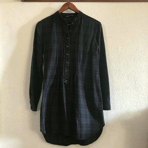 Zara Black Plaid Flannel Dress